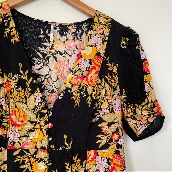 Free people Black Floral Maxi Button Up Dress - Picture 4 of 4